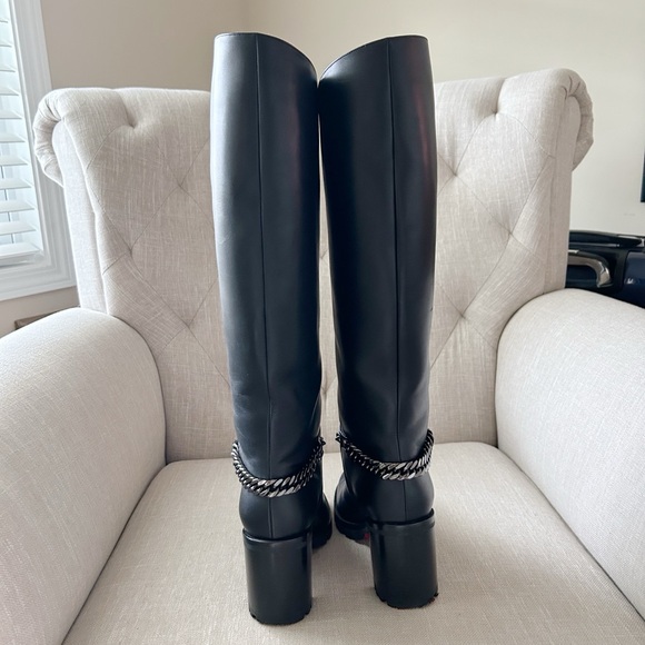 Christian Louboutin Black Leather Heeled Boots - Picture 4 of 6